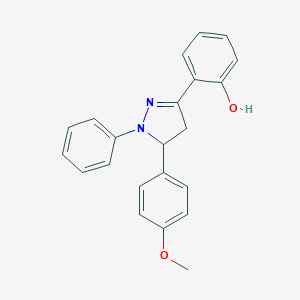 molecular formula C22H20N2O2 B429545 2-[5-(4-methoxyphenyl)-1-phenyl-4,5-dihydro-1H-pyrazol-3-yl]phenol 