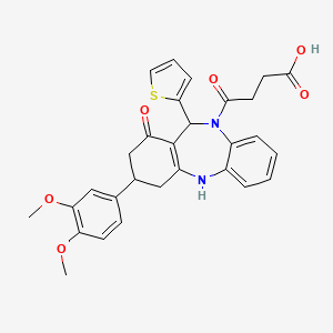 4-[3-(3,4-dimethoxyphenyl)-1-oxo-11-(2-thienyl)-1,2,3,4,5,11-hexahydro-10H-dibenzo[b,e][1,4]diazepin-10-yl]-4-oxobutanoic acid