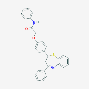 molecular formula C29H24N2O2S B429546 N-phenyl-2-[4-(4-phenyl-2,3-dihydro-1,5-benzothiazepin-2-yl)phenoxy]acetamide 