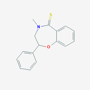 molecular formula C16H15NOS B429547 4-methyl-2-phenyl-3,4-dihydro-1,4-benzoxazepine-5(2H)-thione 
