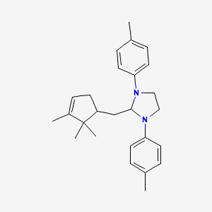 molecular formula C26H34N2 B4295470 1,3-bis(4-methylphenyl)-2-[(2,2,3-trimethylcyclopent-3-en-1-yl)methyl]imidazolidine 