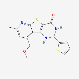 molecular formula C16H15N3O2S2 B4295485 9-(methoxymethyl)-7-methyl-2-(2-thienyl)-2,3-dihydropyrido[3',2':4,5]thieno[3,2-d]pyrimidin-4(1H)-one 