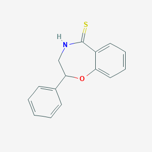 molecular formula C15H13NOS B429549 2-phenyl-3,4-dihydro-1,4-benzoxazepine-5(2H)-thione 