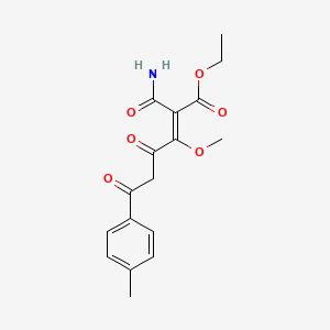 molecular formula C17H19NO6 B4295510 ethyl 2-(aminocarbonyl)-3-methoxy-6-(4-methylphenyl)-4,6-dioxohex-2-enoate 