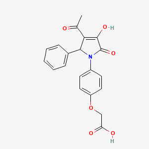 molecular formula C20H17NO6 B4295553 [4-(3-acetyl-4-hydroxy-5-oxo-2-phenyl-2,5-dihydro-1H-pyrrol-1-yl)phenoxy]acetic acid 