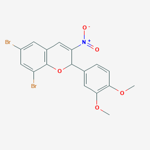 molecular formula C17H13Br2NO5 B4295559 6,8-dibromo-2-(3,4-dimethoxyphenyl)-3-nitro-2H-chromene 