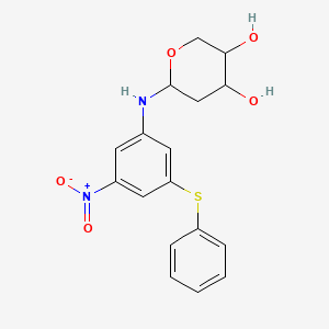 molecular formula C17H18N2O5S B4295560 2-deoxy-N-[3-nitro-5-(phenylthio)phenyl]pentopyranosylamine 