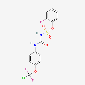 molecular formula C14H10ClF3N2O5S B4295563 2-fluorophenyl [({4-[chloro(difluoro)methoxy]phenyl}amino)carbonyl]sulfamate 