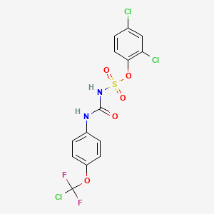 molecular formula C14H9Cl3F2N2O5S B4295564 2,4-dichlorophenyl [({4-[chloro(difluoro)methoxy]phenyl}amino)carbonyl]sulfamate 