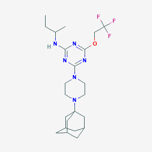 4-[4-(1-adamantyl)piperazin-1-yl]-N-(sec-butyl)-6-(2,2,2-trifluoroethoxy)-1,3,5-triazin-2-amine