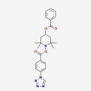 molecular formula C24H27N5O4 B4295591 2,2,6,6-tetramethyl-1-{[4-(1H-tetrazol-1-yl)benzoyl]oxy}piperidin-4-yl benzoate 