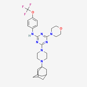 4-[4-(1-adamantyl)piperazin-1-yl]-6-morpholin-4-yl-N-[4-(trifluoromethoxy)phenyl]-1,3,5-triazin-2-amine