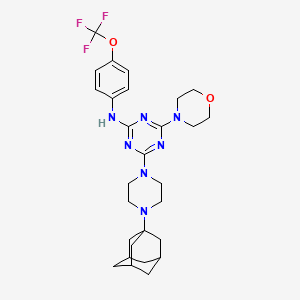 molecular formula C28H36F3N7O2 B4295597 4-[4-(1-adamantyl)piperazin-1-yl]-6-morpholin-4-yl-N-[4-(trifluoromethoxy)phenyl]-1,3,5-triazin-2-amine 