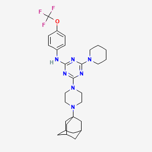 4-[4-(1-adamantyl)piperazin-1-yl]-6-piperidin-1-yl-N-[4-(trifluoromethoxy)phenyl]-1,3,5-triazin-2-amine
