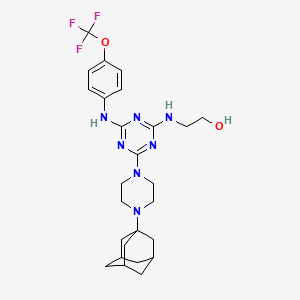 2-[(4-[4-(1-adamantyl)piperazin-1-yl]-6-{[4-(trifluoromethoxy)phenyl]amino}-1,3,5-triazin-2-yl)amino]ethanol