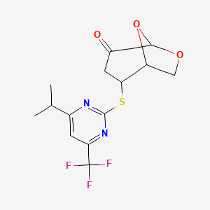 2-{[4-isopropyl-6-(trifluoromethyl)pyrimidin-2-yl]thio}-6,8-dioxabicyclo[3.2.1]octan-4-one