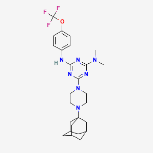 6-[4-(1-adamantyl)piperazin-1-yl]-N,N-dimethyl-N'-[4-(trifluoromethoxy)phenyl]-1,3,5-triazine-2,4-diamine