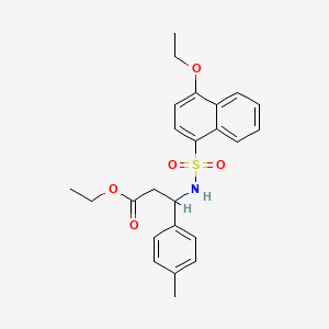 molecular formula C24H27NO5S B4295674 ethyl 3-{[(4-ethoxy-1-naphthyl)sulfonyl]amino}-3-(4-methylphenyl)propanoate 