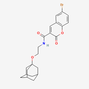 molecular formula C22H24BrNO4 B4295678 N-[2-(1-adamantyloxy)ethyl]-6-bromo-2-oxo-2H-chromene-3-carboxamide 