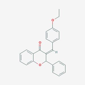 molecular formula C24H20O3 B429569 3-(4-ethoxybenzylidene)-2-phenyl-2,3-dihydro-4H-chromen-4-one 