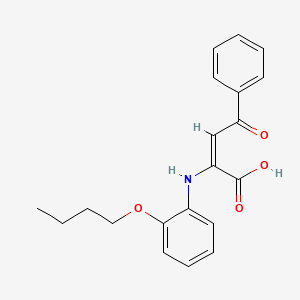 molecular formula C20H21NO4 B4295732 2-[(2-butoxyphenyl)amino]-4-oxo-4-phenylbut-2-enoic acid 
