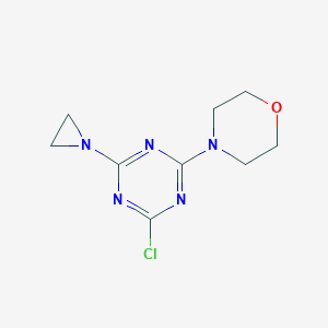 molecular formula C9H12ClN5O B4295743 2-aziridin-1-yl-4-chloro-6-morpholin-4-yl-1,3,5-triazine 