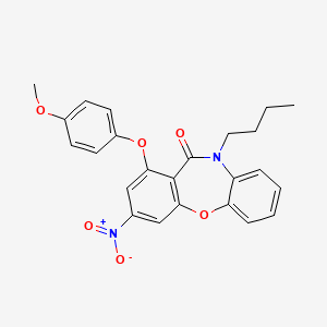 molecular formula C24H22N2O6 B4295810 10-butyl-1-(4-methoxyphenoxy)-3-nitrodibenzo[b,f][1,4]oxazepin-11(10H)-one 