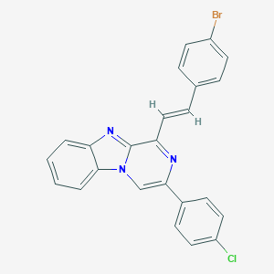 1-[(E)-2-(4-bromophenyl)ethenyl]-3-(4-chlorophenyl)pyrazino[1,2-a]benzimidazole