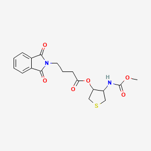 molecular formula C18H20N2O6S B4295833 4-[(methoxycarbonyl)amino]tetrahydro-3-thienyl 4-(1,3-dioxo-1,3-dihydro-2H-isoindol-2-yl)butanoate 