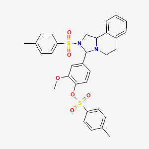 molecular formula C32H32N2O6S2 B4295838 2-methoxy-4-{2-[(4-methylphenyl)sulfonyl]-1,2,3,5,6,10b-hexahydroimidazo[5,1-a]isoquinolin-3-yl}phenyl 4-methylbenzenesulfonate 