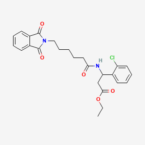 molecular formula C25H27ClN2O5 B4295841 ethyl 3-(2-chlorophenyl)-3-{[6-(1,3-dioxo-1,3-dihydro-2H-isoindol-2-yl)hexanoyl]amino}propanoate 