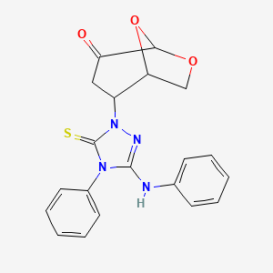 2-(3-anilino-4-phenyl-5-thioxo-4,5-dihydro-1H-1,2,4-triazol-1-yl)-6,8-dioxabicyclo[3.2.1]octan-4-one