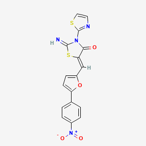 2-imino-5-{[5-(4-nitrophenyl)-2-furyl]methylene}-3-(1,3-thiazol-2-yl)-1,3-thiazolidin-4-one