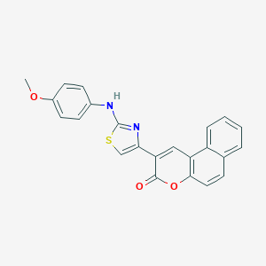 molecular formula C23H16N2O3S B429588 2-[2-(4-methoxyanilino)-1,3-thiazol-4-yl]-3H-benzo[f]chromen-3-one 