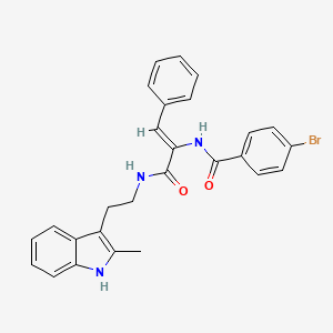 molecular formula C27H24BrN3O2 B4295893 4-bromo-N-[1-({[2-(2-methyl-1H-indol-3-yl)ethyl]amino}carbonyl)-2-phenylvinyl]benzamide 