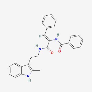 molecular formula C27H25N3O2 B4295894 N-[1-({[2-(2-methyl-1H-indol-3-yl)ethyl]amino}carbonyl)-2-phenylvinyl]benzamide 