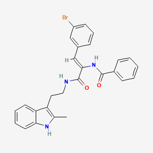 molecular formula C27H24BrN3O2 B4295897 N-[2-(3-bromophenyl)-1-({[2-(2-methyl-1H-indol-3-yl)ethyl]amino}carbonyl)vinyl]benzamide 