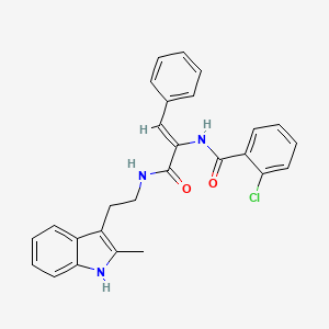 molecular formula C27H24ClN3O2 B4295910 2-chloro-N-[1-({[2-(2-methyl-1H-indol-3-yl)ethyl]amino}carbonyl)-2-phenylvinyl]benzamide 