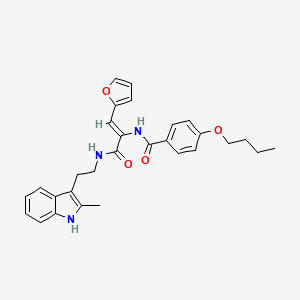 molecular formula C29H31N3O4 B4295930 4-butoxy-N-[2-(2-furyl)-1-({[2-(2-methyl-1H-indol-3-yl)ethyl]amino}carbonyl)vinyl]benzamide 