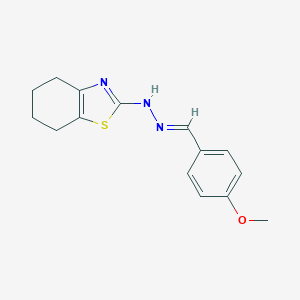molecular formula C15H17N3OS B429594 4-Methoxybenzaldehyde 4,5,6,7-tetrahydro-1,3-benzothiazol-2-ylhydrazone 