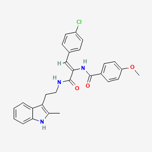 N-[2-(4-chlorophenyl)-1-({[2-(2-methyl-1H-indol-3-yl)ethyl]amino}carbonyl)vinyl]-4-methoxybenzamide