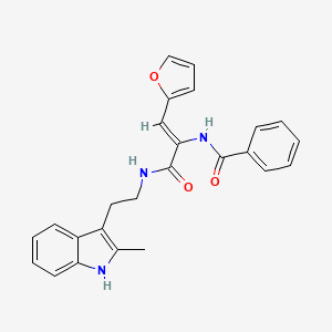 molecular formula C25H23N3O3 B4295961 N-[2-(2-furyl)-1-({[2-(2-methyl-1H-indol-3-yl)ethyl]amino}carbonyl)vinyl]benzamide 