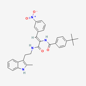 molecular formula C31H32N4O4 B4295968 4-tert-butyl-N-[1-({[2-(2-methyl-1H-indol-3-yl)ethyl]amino}carbonyl)-2-(3-nitrophenyl)vinyl]benzamide 