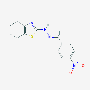 molecular formula C14H14N4O2S B429597 4-Nitrobenzaldehyde 4,5,6,7-tetrahydro-1,3-benzothiazol-2-ylhydrazone 