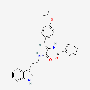 molecular formula C30H31N3O3 B4295975 N-[2-(4-isopropoxyphenyl)-1-({[2-(2-methyl-1H-indol-3-yl)ethyl]amino}carbonyl)vinyl]benzamide 