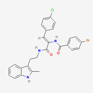 molecular formula C27H23BrClN3O2 B4295996 4-bromo-N-[2-(4-chlorophenyl)-1-({[2-(2-methyl-1H-indol-3-yl)ethyl]amino}carbonyl)vinyl]benzamide 