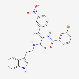 molecular formula C27H23BrN4O4 B4296001 3-bromo-N-[1-({[2-(2-methyl-1H-indol-3-yl)ethyl]amino}carbonyl)-2-(3-nitrophenyl)vinyl]benzamide 