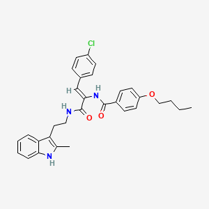 molecular formula C31H32ClN3O3 B4296007 4-butoxy-N-[2-(4-chlorophenyl)-1-({[2-(2-methyl-1H-indol-3-yl)ethyl]amino}carbonyl)vinyl]benzamide 