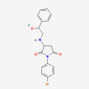 molecular formula C18H17BrN2O3 B4296014 1-(4-bromophenyl)-3-[(2-hydroxy-2-phenylethyl)amino]pyrrolidine-2,5-dione 