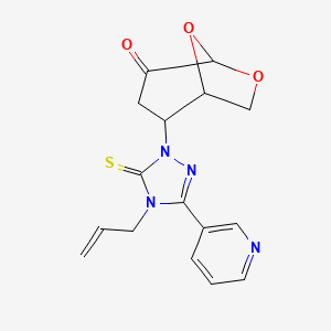 molecular formula C16H16N4O3S B4296030 2-(4-allyl-3-pyridin-3-yl-5-thioxo-4,5-dihydro-1H-1,2,4-triazol-1-yl)-6,8-dioxabicyclo[3.2.1]octan-4-one 